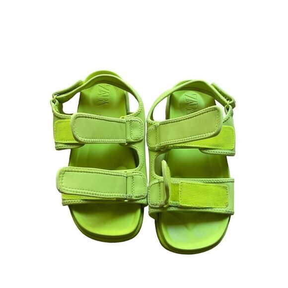 Zara Kids Lime Green Sandals Sz 33 EU / Sz 2​​​ - Picture 1 of 8